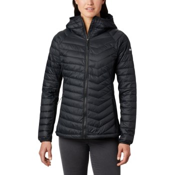 Columbia Powder Pass Hooded, Chamarras Negros Para Mujer | 023896-DUY